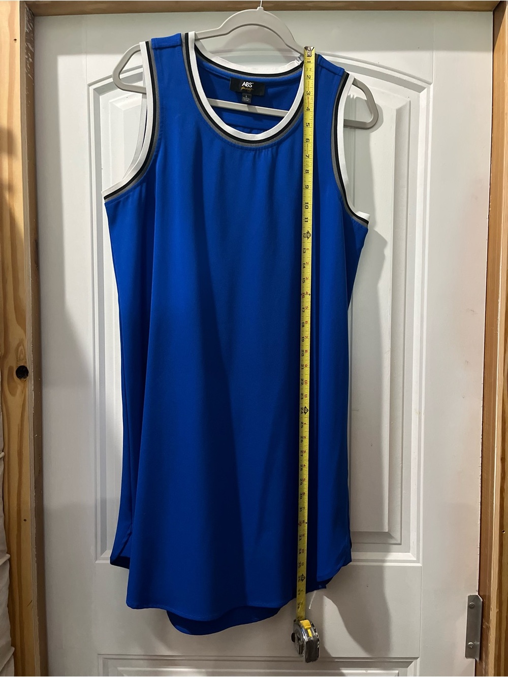ABS Royal Blue Sleeveless Tank with White Trim